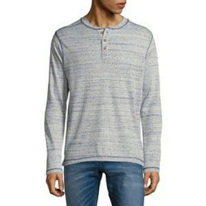 Vintage Gray 1/4 Button Up Over Long Sleeve Top